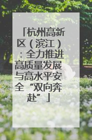 杭州高新区（滨江）：全力推进高质量发展与高水平安全“双向奔赴”